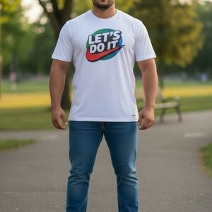 Let's Do It White Graphic Tee
